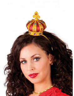 Kopfschmuck Mittelalter Kostüm Zubehör Krone mit Gummiband Rubies 6160722 