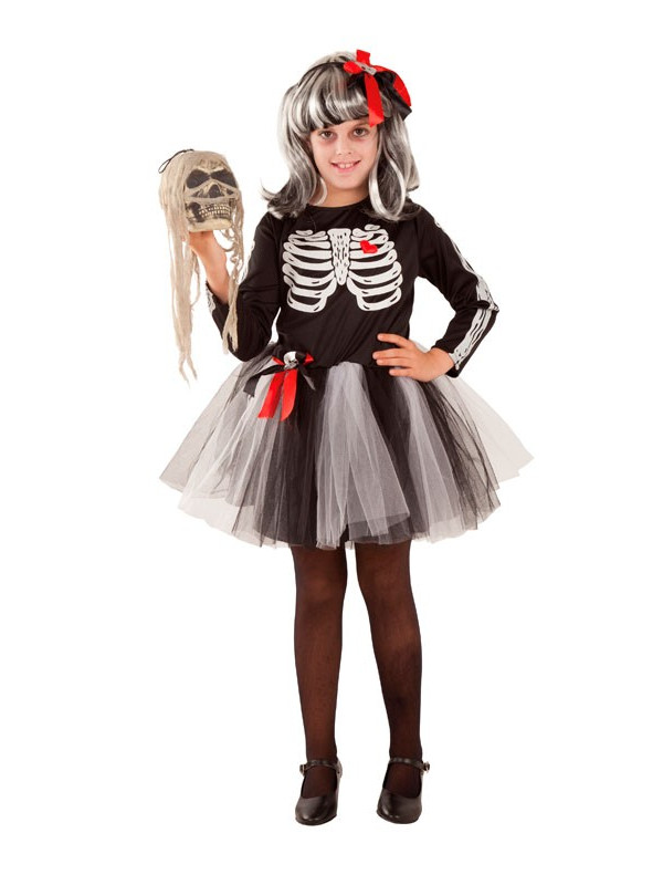 Disfraz de esqueleto tutú niña