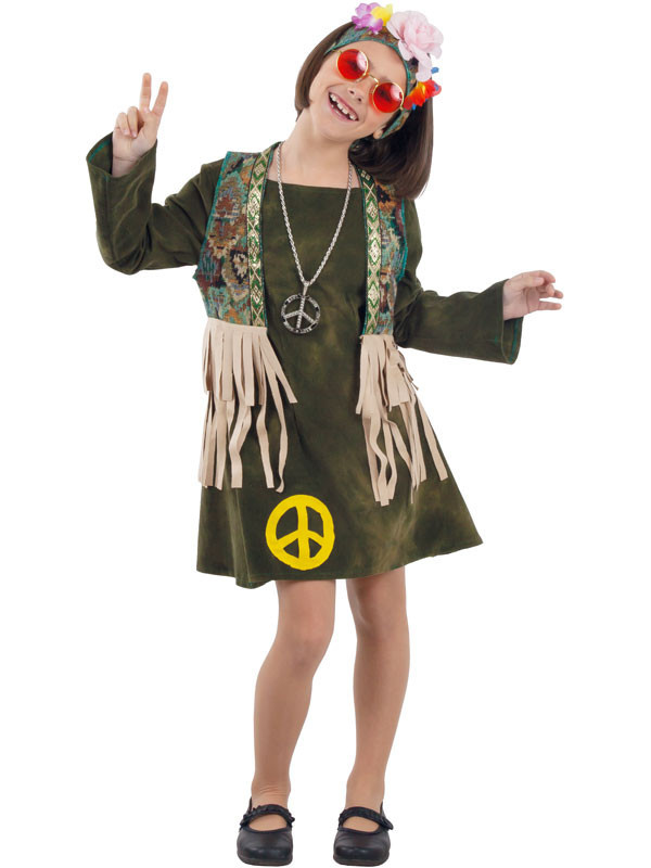 Disfraz de Hippie pacifista para niña