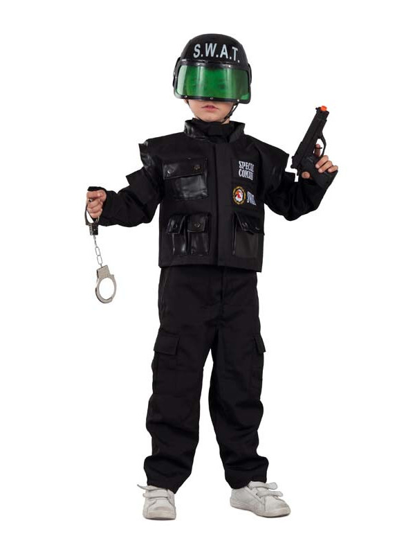 Kinder Swat Polizei Kostüm- Kauf im Kostümgeschäft Bacanal