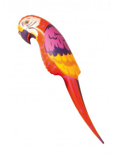 2 x Papagei mit echten Federn 30 cm Beach Party Kostümzubehör Pirat Hawaii Deko 