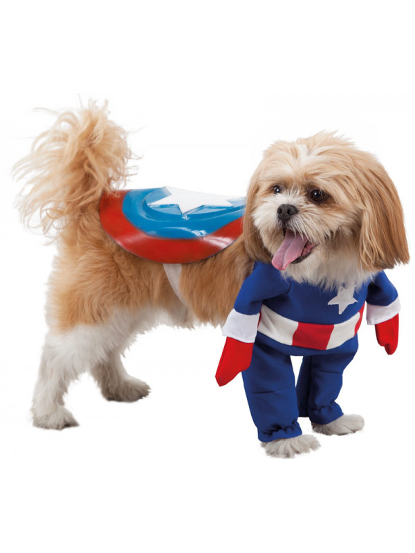 Disfraz de capitán América para perro