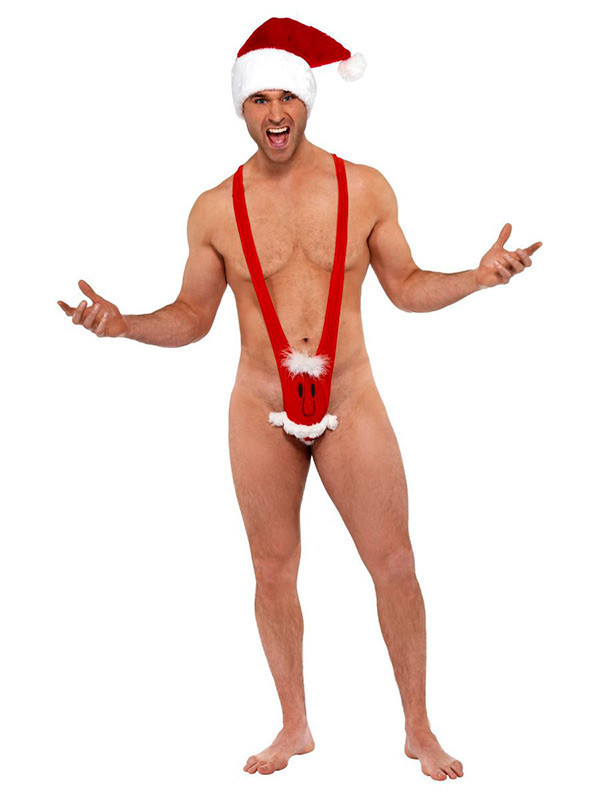 Disfraz Mankini Borat de Papá Noel