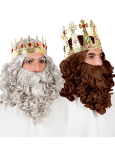 Perücke und Bart des Magiers Königs Parade