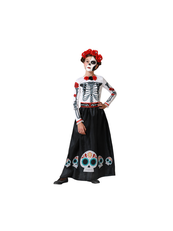 Mexikanisches Skelett Kostüm für Mädchen