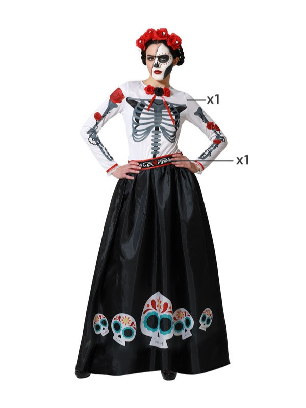 Mexikanisches Skelett Kostüm große Größe