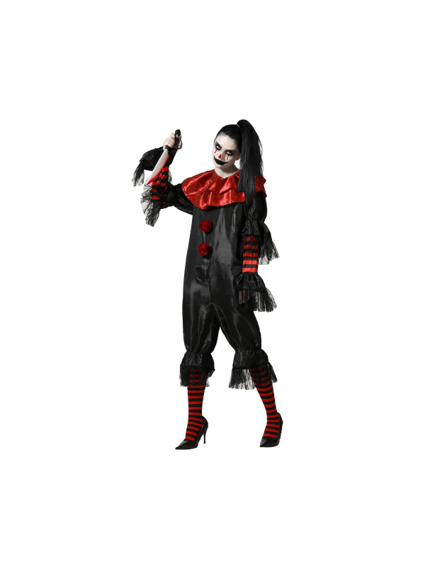 Schwarzer Clown Kostüm für Frauen