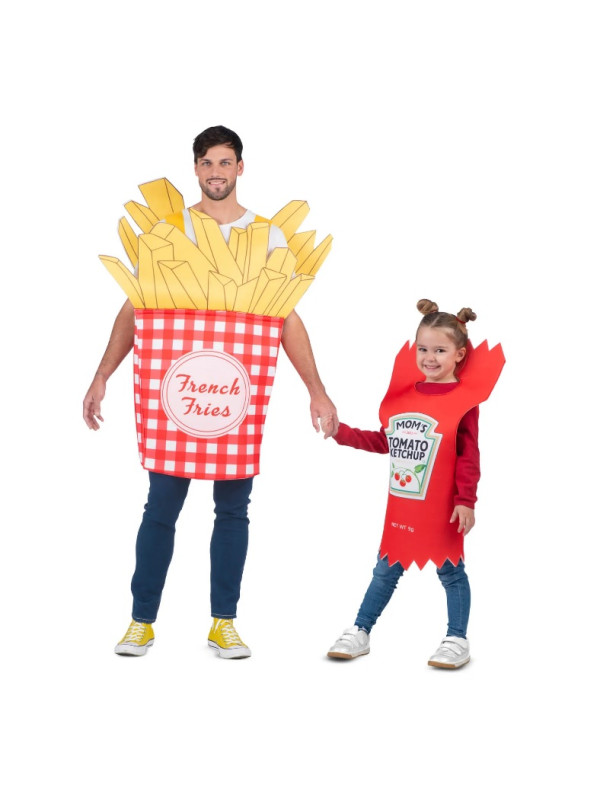 Kartoffeln und Ketchup verkosten